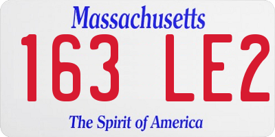 MA license plate 163LE2