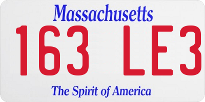 MA license plate 163LE3