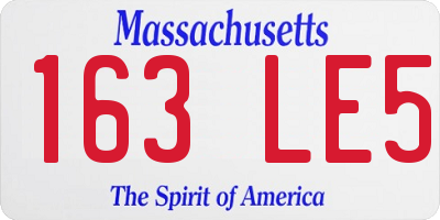 MA license plate 163LE5