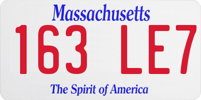 MA license plate 163LE7