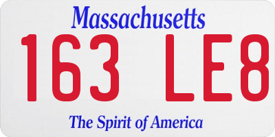 MA license plate 163LE8