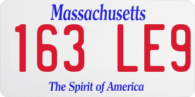 MA license plate 163LE9