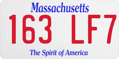 MA license plate 163LF7