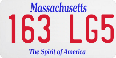 MA license plate 163LG5