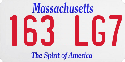 MA license plate 163LG7