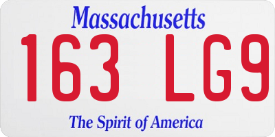 MA license plate 163LG9
