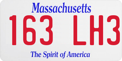 MA license plate 163LH3