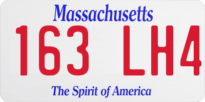 MA license plate 163LH4