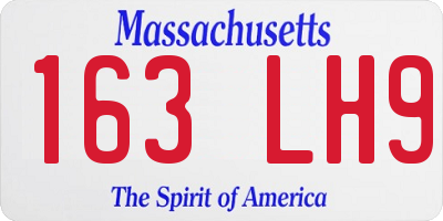 MA license plate 163LH9