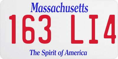 MA license plate 163LI4