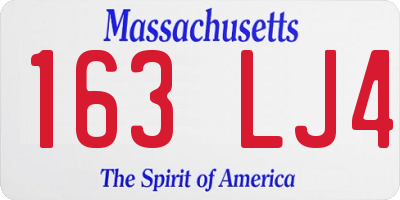 MA license plate 163LJ4