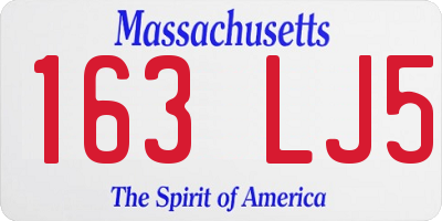 MA license plate 163LJ5