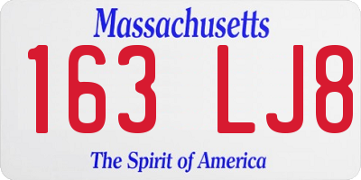 MA license plate 163LJ8