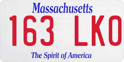 MA license plate 163LK0