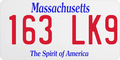 MA license plate 163LK9