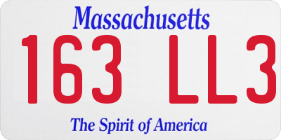 MA license plate 163LL3