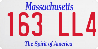 MA license plate 163LL4