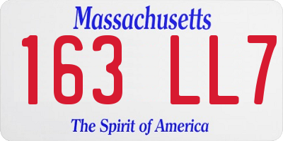 MA license plate 163LL7