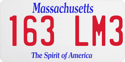 MA license plate 163LM3