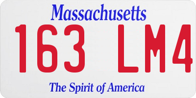 MA license plate 163LM4
