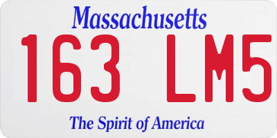 MA license plate 163LM5