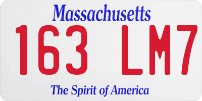MA license plate 163LM7