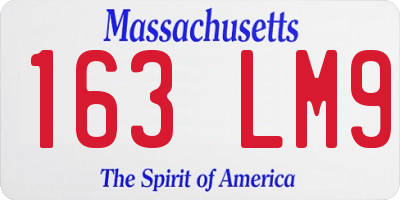 MA license plate 163LM9