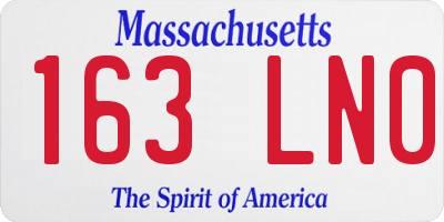 MA license plate 163LN0
