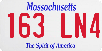MA license plate 163LN4