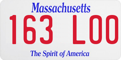 MA license plate 163LO0