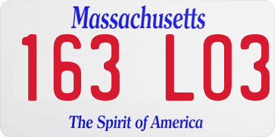 MA license plate 163LO3