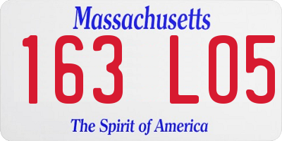 MA license plate 163LO5