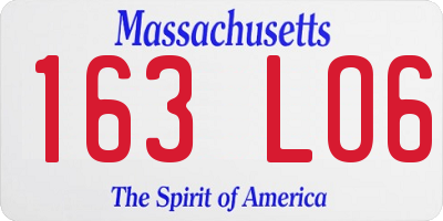 MA license plate 163LO6