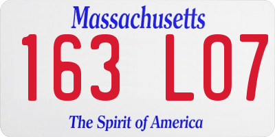 MA license plate 163LO7