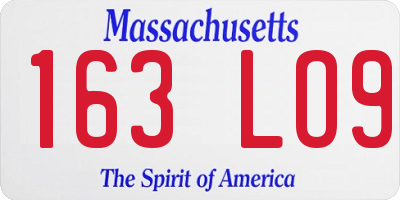 MA license plate 163LO9