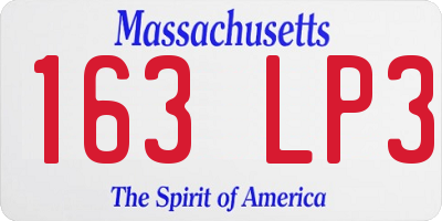 MA license plate 163LP3