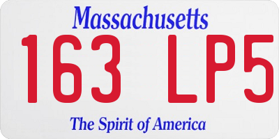 MA license plate 163LP5