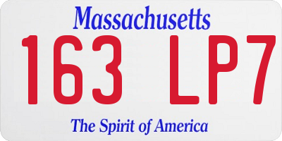 MA license plate 163LP7
