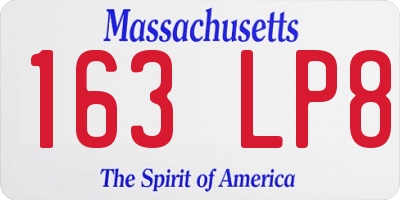 MA license plate 163LP8