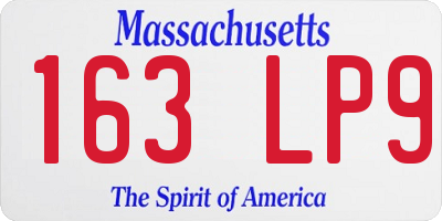 MA license plate 163LP9
