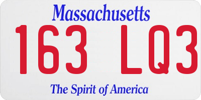 MA license plate 163LQ3