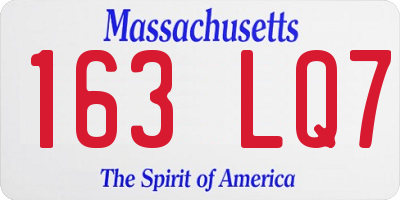 MA license plate 163LQ7