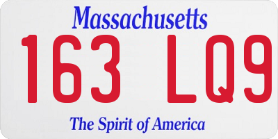 MA license plate 163LQ9
