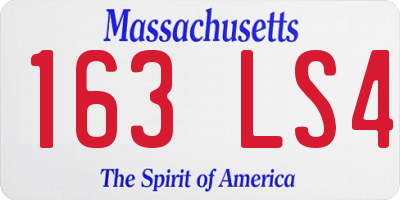 MA license plate 163LS4
