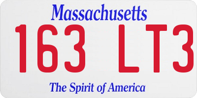 MA license plate 163LT3