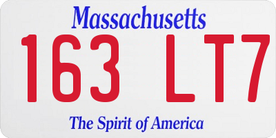 MA license plate 163LT7