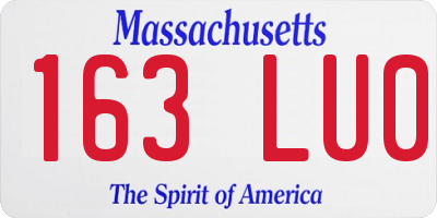 MA license plate 163LU0