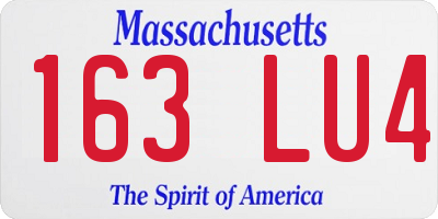 MA license plate 163LU4