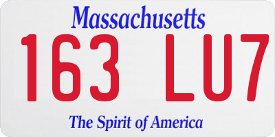 MA license plate 163LU7