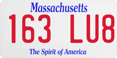 MA license plate 163LU8